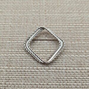 Sterling Silver Layered Abstract Squared Pin Brooch A5098